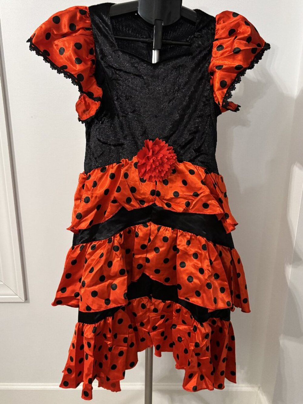 Kid's Flamenco dress.  Red & Black.  Size 9/10.  New